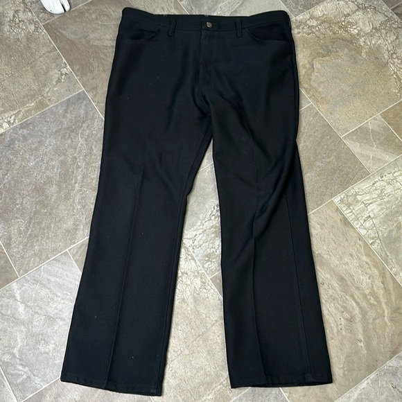 Vintage Men’s Wrangler ranch pants 80's Black Wrangler, Polyester, Bootcut NWOT - Picture 3 of 16